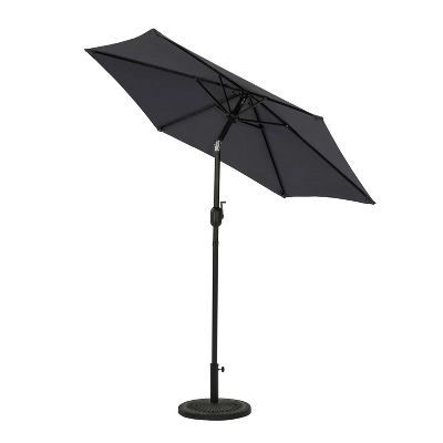 7.5' X 7.5' Bistro Market Patio Umbrella Slate Gray - Island Umbrella 3 7.5' X 7.5' Bistro Market Patio Umbrella Slate Gray - Island Umbrella