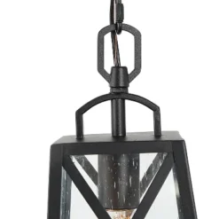 11" Metal/Seeded Glass Square Outdoor Pendant Light Black - LNC -Garden Promotional Store GUEST 2cccd5c6 a350 406d b256 fe128e0475ff