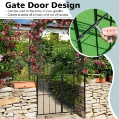 Costway Garden Arch Arbor Trellis With Gate 7.5 Ft Patio Archway Pergola For Wedding -Garden Promotional Store GUEST 2ccd477e 0cef 4d64 97aa c8a168b892f3