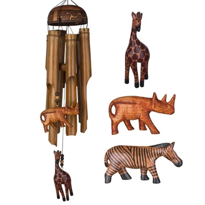 Woodstock Wind Chimes Asli Arts® Collection, African Trio Bamboo Chime, 32'' Wind Chime CAT601 4 Woodstock Wind Chimes Asli Arts® Collection, African Trio Bamboo Chime, 32'' Wind Chime CAT601 - Image 2