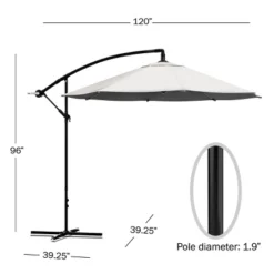Nature Spring 10' Offset Patio Umbrella - Tan