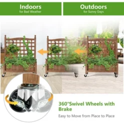 Costway 32in Wood Planter Box W/Trellis Mobile Raised Bed For Climbing Plant 18 Costway 32in Wood Planter Box W/Trellis Mobile Raised Bed For Climbing Plant -Garden Promotional Store GUEST 2daf3afc cd26 4959 b8ec 50842cb6900f