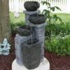 Sunnydaze Decor Sunnydaze Outdoor Polyresin Solar Powered Stone Bowls Water Fountain With LED Lights And Backup Battery - 30" -Garden Promotional Store GUEST 2e24d060 2705 44e4 96b8 1e822b76f7bb