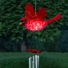 9.25" Plastic And Metal Solar Cardinal Fluttering Wings Wind Chime Red - Exhart -Garden Promotional Store GUEST 2f7f2f7d e5b4 4e0d 86f2 6666567db7ca