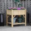 Outsunny Raised Garden Bed, Wood 6 Grid, 31" X 23" With Storage Shelf, Water Draining, Planter Box For Vegetables, Flowers, Herbs, Patio -Garden Promotional Store GUEST 2fb1ce62 b3e6 4af9 ae7a 944f0c70bf39