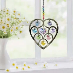 Woodstock Wind Chimes Woodstock Rainbow Makers Collection, Heart Of Hearts, 4.5'' Confetti Crystal Suncatcher HHCO