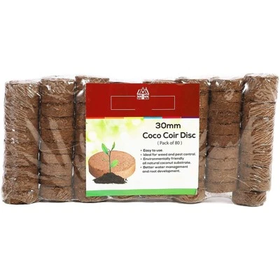 Farmlyn Creek 80 Pack 30mm Compressed Coco Coir Seed Starter, Fiber Soil Pellets Disks Plant Pot Disc 6 Farmlyn Creek 80 Pack 30mm Compressed Coco Coir Seed Starter, Fiber Soil Pellets Disks Plant Pot Disc - Image 4