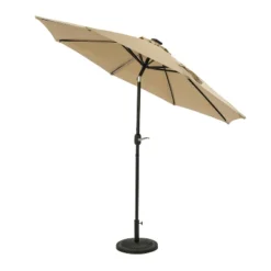 9' X 9' Mirage II Fiesta Market Patio Umbrella With Solar LED Tube Lights Champagne - Island Umbrella -Garden Promotional Store GUEST 30cad05b b47c 435d b3ed 919f8a0d547c