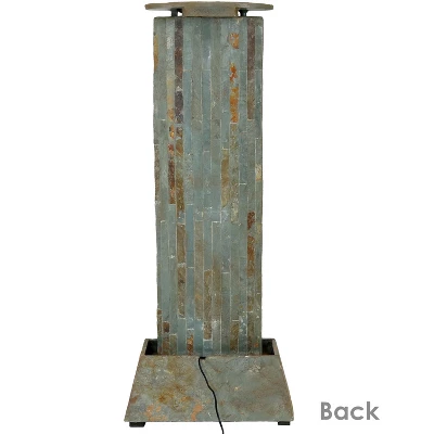 Sunnydaze Decor Sunnydaze 49"H Electric Natural Slate Tower Column Indoor/Outdoor Water Fountain With LED Light 7 Sunnydaze Decor Sunnydaze 49"H Electric Natural Slate Tower Column Indoor/Outdoor Water Fountain With LED Light - Image 5