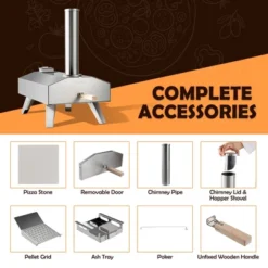 Costway Wood Pellet Pizza Oven Pizza Maker Portable Outdoor Pizza Stone W/ Foldable Leg -Garden Promotional Store GUEST 337a1bf4 0e37 44d2 8de2 814c593af6bc