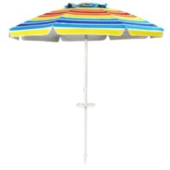 7.2' X 7.2' Portable Sunshade Beach Umbrella With Sand Anchor And Carry Bag - Wellfor -Garden Promotional Store GUEST 340659dd 9eb1 4723 a4ce d1fff5ed6147