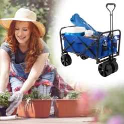 Nature Spring All-Terrain Heavy-Duty Collapsible Utility Wagon With Telescopic Handle -Garden Promotional Store GUEST 348e62e5 66b5 44d7 9efc 341546f01af2