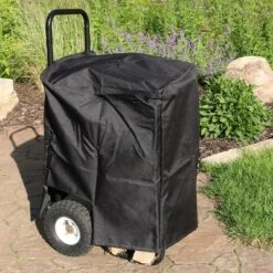 Sunnydaze Decor Sunnydaze Outdoor Firewood Log Rack Cart Carrier With Heavy-Duty Weather-Resistant Polyester Cover - Black -Garden Promotional Store GUEST 35c90c66 90e4 4235 a8a9 a3cfabfe6650