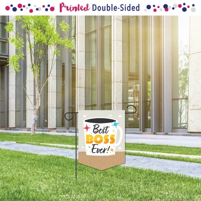 Big Dot Of Happiness Happy Boss's Day - Outdoor Home Decorations - Double-Sided Best Boss Ever Garden Flag - 12 X 15.25 Inches 3 Big Dot Of Happiness Happy Boss's Day - Outdoor Home Decorations - Double-Sided Best Boss Ever Garden Flag - 12 X 15.25 Inches