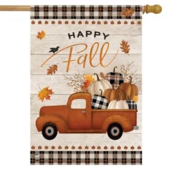 Briarwood Lane Happy Fall Pickup Truck House Flag 28" X 40" Briar