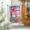 Evergreen Cardinals In The Window Garden Suede Flag -Garden Promotional Store GUEST 3783295d b6d3 4b41 bdab 9ca976c63782
