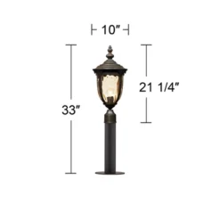 John Timberland Outdoor Post Light Fixture LED Veranda Bronze 33" Clear Hammered Glass For Exterior House Porch Patio Garden Yard -Garden Promotional Store GUEST 38c7aa0f d5a7 4c96 9e4a 238cb5d2b93f