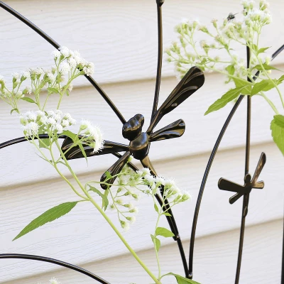 Sunnydaze Decorative Steel Metal Dragonfly Delight Design Garden Trellis - 55.75" H - Black - 2-Pack 7 Sunnydaze Decorative Steel Metal Dragonfly Delight Design Garden Trellis - 55.75" H - Black - 2-Pack - Image 5