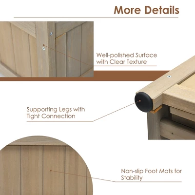 Costway 2PC 68in Wood Planter Box W/Trellis Raised Garden Bed For Climbing Plant 7 Costway 2PC 68in Wood Planter Box W/Trellis Raised Garden Bed For Climbing Plant - Image 5