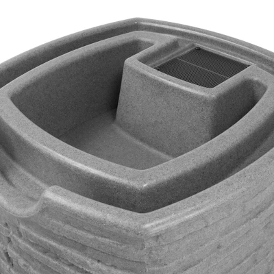 Good Ideas Impressions Riverwalk 50-Gallon Faux Slate Surface Dual Spigot Locations Rain Barrel W/2 Brass Spigots & Screen, Dark Granite 4 Good Ideas Impressions Riverwalk 50-Gallon Faux Slate Surface Dual Spigot Locations Rain Barrel W/2 Brass Spigots & Screen, Dark Granite - Image 2