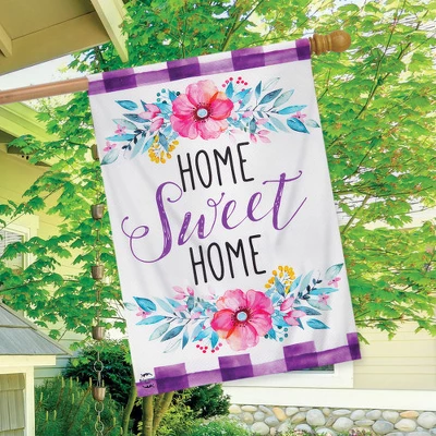 Floral Home Sweet Home Spring Burlap House Flag 28" X 40" Briarwood Lane 4 Floral Home Sweet Home Spring Burlap House Flag 28" X 40" Briarwood Lane - Image 2