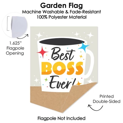 Big Dot Of Happiness Happy Boss's Day - Outdoor Home Decorations - Double-Sided Best Boss Ever Garden Flag - 12 X 15.25 Inches 4 Big Dot Of Happiness Happy Boss's Day - Outdoor Home Decorations - Double-Sided Best Boss Ever Garden Flag - 12 X 15.25 Inches - Image 2