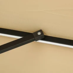 9' X 9' Mirage II Fiesta Market Patio Umbrella With Solar LED Tube Lights Champagne - Island Umbrella -Garden Promotional Store GUEST 3b02672b 569a 4720 8895 52711631ad72