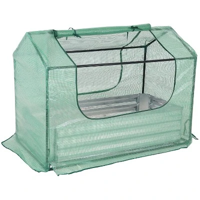 Sunnydaze Decor Sunnydaze Steel Raised Garden Bed With Greenhouse Cover - Green 14 Sunnydaze Decor Sunnydaze Steel Raised Garden Bed With Greenhouse Cover - Green - Image 12