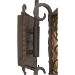John Timberland Casa Seville Vintage Rustic Outdoor Wall Light Fixture Dark Walnut Scroll 13 1/4" Champagne Hammered Glass For Post Exterior Barn Deck -Garden Promotional Store GUEST 3cbf150c 13da 4d3d 8ec7 c6bf4d6163b1