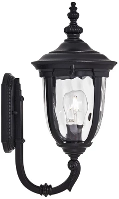 John Timberland Bellagio Vintage Rustic Outdoor Wall Light Fixture Texturized Black Upbridge 16 1/2" Clear Hammered Glass For Post Exterior Barn Deck 7 John Timberland Bellagio Vintage Rustic Outdoor Wall Light Fixture Texturized Black Upbridge 16 1/2" Clear Hammered Glass For Post Exterior Barn Deck - Image 5