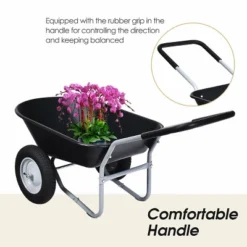 Costway 2 Tire Wheelbarrow Cart Heavy-duty Dolly Utility Cart Black -Garden Promotional Store GUEST 3d03fb78 b320 4257 a16c da60f8219ed8