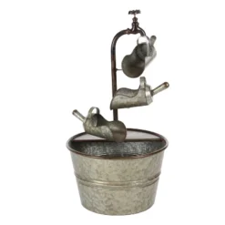 28" X 15" Farmhouse Metal Fountain Gray - Olivia & May -Garden Promotional Store GUEST 3d5a6cdf dcb1 4d63 8e61 87f606e5130a