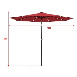 10' X 10' Solar 24 LED Outdoor Table Market Umbrella With Tilt And Crank - Wellfor 18 10' X 10' Solar 24 LED Outdoor Table Market Umbrella With Tilt And Crank - Wellfor -Garden Promotional Store GUEST 3d75fca2 20ef 4458 8a5f e7ba7f13aef9