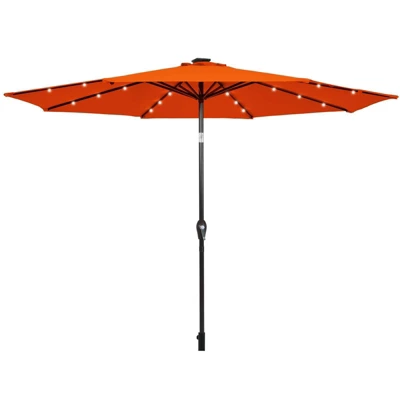 10' X 10' Solar 24 LED Outdoor Table Market Umbrella With Tilt And Crank - Wellfor 12 10' X 10' Solar 24 LED Outdoor Table Market Umbrella With Tilt And Crank - Wellfor - Image 10