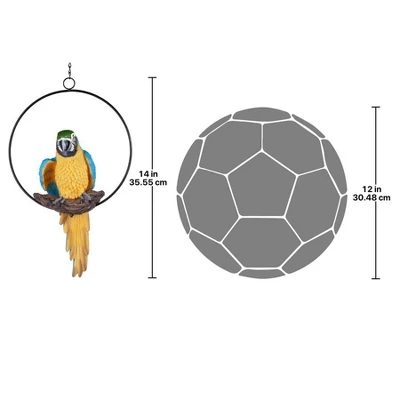 Design Toscano Polly In Paradise Parrot On Ring Perch: Medium 8 Design Toscano Polly In Paradise Parrot On Ring Perch: Medium - Image 6