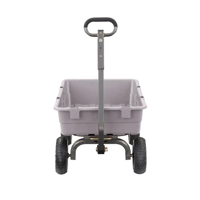 Gorilla Carts 800 Pound Capacity Heavy Duty Poly Yard Garden Steel Dump Utility Wheelbarrow Wagon Cart With 2 In 1 Towing ATV Handle, Gray 4 Gorilla Carts 800 Pound Capacity Heavy Duty Poly Yard Garden Steel Dump Utility Wheelbarrow Wagon Cart With 2 In 1 Towing ATV Handle, Gray - Image 2