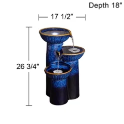 John Timberland Modern Outdoor Floor Water Fountain With Light LED 26 3/4" High Cascading Bowls For Yard Garden Patio Deck 14 John Timberland Modern Outdoor Floor Water Fountain With Light LED 26 3/4" High Cascading Bowls For Yard Garden Patio Deck -Garden Promotional Store GUEST 41335a98 f230 458d 98ac c362fe5bf54c