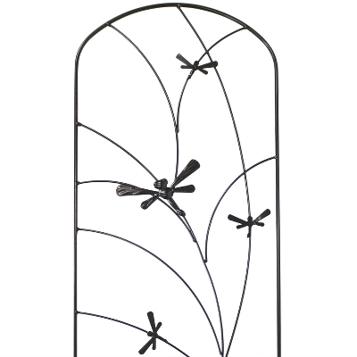 Sunnydaze Decorative Steel Metal Dragonfly Delight Design Garden Trellis - 55.75" H - Black - 2-Pack 5 Sunnydaze Decorative Steel Metal Dragonfly Delight Design Garden Trellis - 55.75" H - Black - 2-Pack - Image 3