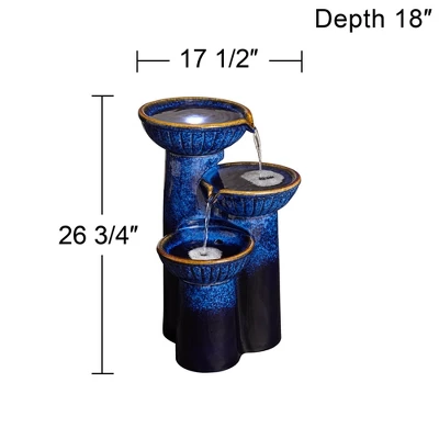 John Timberland Modern Outdoor Floor Water Fountain With Light LED 26 3/4" High Cascading Bowls For Yard Garden Patio Deck 10 John Timberland Modern Outdoor Floor Water Fountain With Light LED 26 3/4" High Cascading Bowls For Yard Garden Patio Deck - Image 8