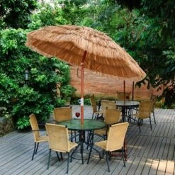 Costway Patio 6FT Tropical Thatched Tiki Beach Umbrella Portable Outdoor Market Tilt -Garden Promotional Store GUEST 41866de5 08ab 4a74 8cd6 9a83b51952fe
