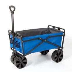 Seina Heavy Duty Steel Collapsible Folding Outdoor Portable Utility Cart Wagon With All Terrain Plastic Wheels And 150 Pound Capacity, Blue/Gray -Garden Promotional Store GUEST 41caaa9a 6bc6 4d59 90a0 757f13a6b568