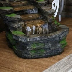 Sunnydaze Decor Sunnydaze 14"H Electric Polyresin Shale Falls Outdoor Water Fountain With LED Lights -Garden Promotional Store GUEST 428c832b 8363 4076 8af7 2001a5d28721