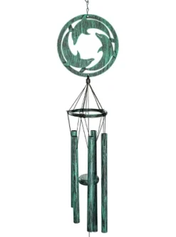 Dawhud Direct 39" H Triadic Dolphins Wind Chimes - Garden Decor