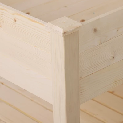 Outsunny 36'' X 36'' Raised Garden Bed With Storage Shelf, 2 Tiers Elevated Wooden Planter Box Stand For Vegetable Flower Herb, Patio And Balcony 6 Outsunny 36'' X 36'' Raised Garden Bed With Storage Shelf, 2 Tiers Elevated Wooden Planter Box Stand For Vegetable Flower Herb, Patio And Balcony - Image 4