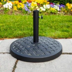 Rashida Round Lattice Weave Umbrella Stand - Saracina Home -Garden Promotional Store GUEST 441a417b d165 4a85 8050 b85d52c0231e