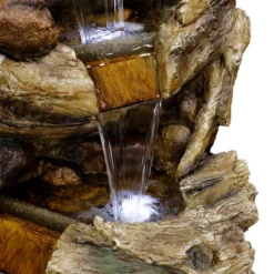 47" Resin Outdoor 5-Tier Tree Trunk Waterfall Floor Fountain With LED Lights Brown - Alpine Corporation 13 47" Resin Outdoor 5-Tier Tree Trunk Waterfall Floor Fountain With LED Lights Brown - Alpine Corporation -Garden Promotional Store GUEST 46241816 93a3 4fb3 b9ef 9c2acc4c22f1