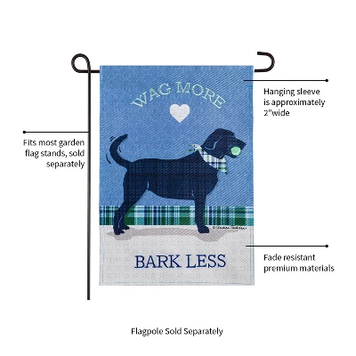 Evergreen Wag More, Bark Less Garden Burlap Flag 12.5 X 18 Inches Indoor Outdoor Decor 4 Evergreen Wag More, Bark Less Garden Burlap Flag 12.5 X 18 Inches Indoor Outdoor Decor - Image 2