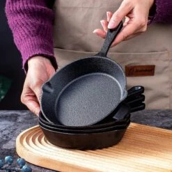 Bruntmor Pre-seasoned 6 Inch Black Cast Iron Nonstick Frying Pan, Black Set Of 4 9 Bruntmor Pre-seasoned 6 Inch Black Cast Iron Nonstick Frying Pan, Black Set Of 4 -Garden Promotional Store GUEST 482bf205 a46b 450e 9013 f0f10b23a480