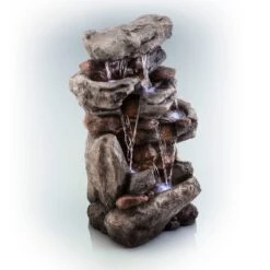 52" Resin Rainforest Rock Tiered Fountain With LED Lights Bronze - Alpine Corporation 7 52" Resin Rainforest Rock Tiered Fountain With LED Lights Bronze - Alpine Corporation -Garden Promotional Store GUEST 49d7bf18 ded7 452a ba82 844640b0d0e2