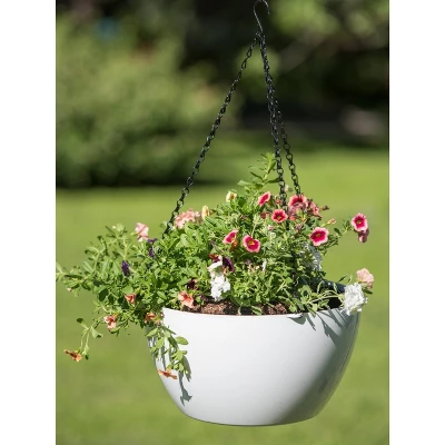 Gardener's Supply Company Viva Self-Watering Hanging Basket With Easy-Fill Water Port | 14 Inch Diameter Includes Hanging Chain & Hook - Red 4 Gardener's Supply Company Viva Self-Watering Hanging Basket With Easy-Fill Water Port | 14 Inch Diameter Includes Hanging Chain & Hook - Red - Image 2